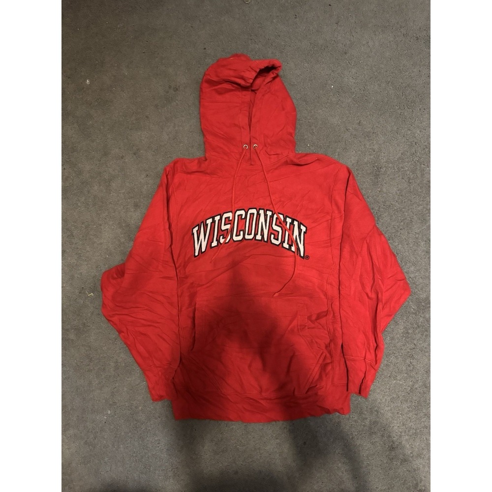 Wisconsin Badgers Hoodie Red Steve & Barry's College Sweatshirt XS NCAA